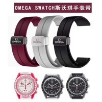 6E Dây Đeo Silicone Mềm Phù Hợp Với Ban Đầu Omega Swatch Đồng Hồ Snoopy Dây Đeo Cao Su Hành Tinh
