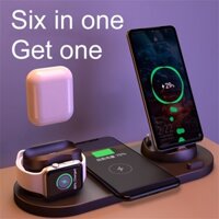 6in1 Wireless Charging Dock Holder For Iwatch Android Iphone Type-C Phone Charger Stand for Airpods1/2/pro