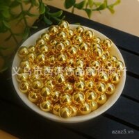 6mm 8mm 10mm hạt tròn nhựa ABS mạ vàng bạc, hạt rời cho giày dép, túi xách, quần áo, may tay, vật liệu trang sức DIY