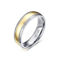 6mm Nam Titan Nhẫn Cưới Vàng Sợi Carbon Bạc Vát Cạnh Thoải Mái Phù Hợp Với Trang Sức