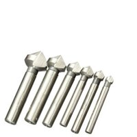 6PCS 3 Flute 90 Degree Countersink Drill Bit Round Handle HSS Wood Steel Chamfer Cutter 6.3-20.5mm for Carbon Steel/ PVC