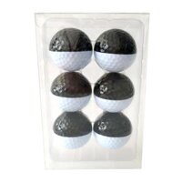 6pcs Golf Ball for Match Practice Play Golfer Gift - Black White