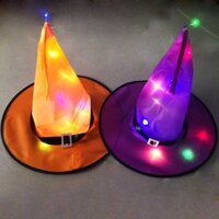 6PCS Halloween Party Witch Hats Decoration LED Light Hanging Caps Outdoor Decor