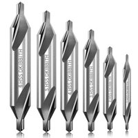 6PCS M2 High-Speed Steel Center Drill Bits Set Metalworking Tools 60-Degree 1.0-6.0mm Countersink Lathe