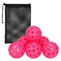 6Pcs Pickleball Balls Pickle Balls Competition Ball Specifically Designed Training Pickleball Accessories for Tournament Play Indoor Outdoor - Pink