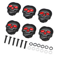 6pcs Plastic Skull Head Shape Guitar Tuning Peg Tuner Machine Head Replacement Button Knob Handle