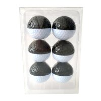 6Pcs Professional Practice Golf Balls, Soft for Indoor or Outdoor Training - Durable &amp; Long Lasting - Multiple Colors - Black White