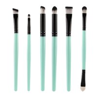 6pcs Soft Eye Makeup Brushes Eyeshadow Applicator Concealer Powder Brush Kit - Green Black