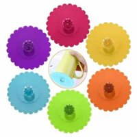 6pcs Suction Anti-dust Glass Drink Coffee Mug Silicone Seal Cover Cup Lid