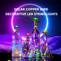 (6pcs/box) Christmas Atmosphere Interior Decoration Supplies Copper Wire LED Light Control Colorful Transformation Solar Wine Bottle Light