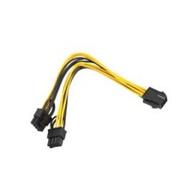 6Pin Female To 2x 8-Pin 62 Male  Power Adapter Y Splitter Cable