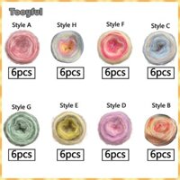 6x Màu Gradient Sợi Móc Bộ Nhiều Màu Sắc Cầu Vồng Sợi DIY Dự Án Tay Đan Sợi Cho Móc Áo Len Chăn Mũ Túi