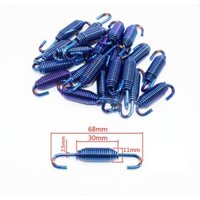 6x Xanh Xe Máy Racer Ống Xả Giảm Thanh Hệ Thống Ống Xoay Lò Xo / Kéo / Móc