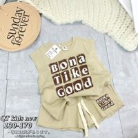 7-30kg Set Bộ Quần Áo Chất Cotton In Chữ GOOD 2 Màu Cho Bé Trai