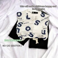 7-30kg Set Bộ Quần Áo Chất Cotton In Chữ ISU 2 Màu Cho Bé Trai