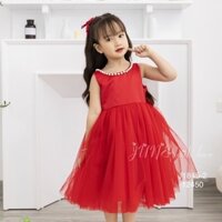 [7-40kg] Váy Đầm xòe công chúa cho bé gái nơ to hở lưng hợp cho đám cưới, giáng sinh Noel, lễ tết tiệc tùng cuối năm
