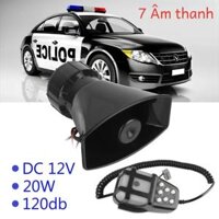 7 Âm Thanh 12V 20W Cảnh Báo Báo Động Còi Hú Cảnh Sát Vòi Khí Tay Lửng Âm Loa To Rõ Ràng Để Tăng Cường An Toàn Xe Hơi