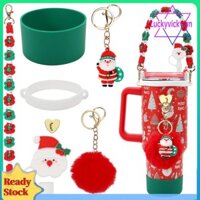 7 Cái / bộ Giáng Sinh Siliocne Cốc Boot Rơm Bao Quyến Rũ Cho Stanley 40oz Tumbler
