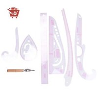 7 Cái / bộ Thước May Bộ Đo Rõ Ràng May Vẽ Thước Yardstick Tay Tay Tay Pháp Đường Cong Bộ Cắt Thước Mái Chèo Bánh Xe