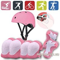 7 Cái / bộ Trẻ Em Con Lăn Trượt Băng Bảo Vệ Mũ Bảo Hiểm Miếng Lót Đầu Gối Khuỷu Tay Bảo Vệ Thắt Lưng Miếng Lót Xe Đạp Đồ Bảo Vệ