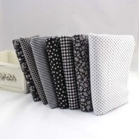 7 Chiếc 50 * 50cm Đen 100% Cotton Quilting Vải Chắp Vá Chăn Ga Gối DIY May