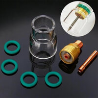 7 chiếc Đèn pin hàn TIG Ống kính khí #12 Pyrex Glass Cup Contact Tips Kit cho WP-17 / WP18 WP26 Bộ phận dụng cụ Cốc chịu nhiệt