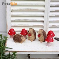 7 Con Nhím Và Tượng Nhựa Điêu Khắc Thu Nhỏ Các Bức Tượng Nhỏ Cho Chậu Hoa Ban Công Vườn Micro Phong Cảnh Terrarium