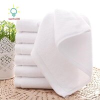 7 Khăn Cotton Trắng Cao Cấp Chất Lượng Khách Sạn Mềm Khăn Tay 30X30cm