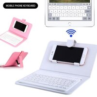 (7 MÀU) Bao Da Kèm Bàn Phím Bluetooth Cho Iphone / Android 4.5-6-7.8inch Đa Năng