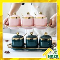 (7 màu) Bộ 3 hũ gia vị vuông [Haza.Homedecor]