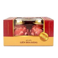 [7 màu] Bộ nến LIÊN HOA ĐĂNG - Hộp 2 hũ nến thơm hình hoa sen Lucky Prayer LUC6088 (Lựa chọn màu)