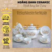 (7 MẪU)Bộ ấm chén pha trà Bát Tràng vẽ Vàng men Trắng:Mã Đáo Thành Công,Làng Quê Việt Nam,dáng Phú Quý 500ml