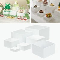 7 Miếng Acrylic Hiển Thị Riser Hộp Buffet Riser Với Đáy Rỗng Thực Phẩm Nâng Tổ Riser Đứng Cho Bánh