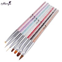 7 Phong Cách Rhinestone Acrylic Xử Lý Brushes Nail Art Line Flower Sơn Coating Hình Phẳng Fan Góc Bút LazadaMall