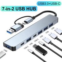 7 trong 2 Loại C sang USB 3.0 HUB USB C Docking Station 5Gbps Bộ chuyển đổi tốc độ cao OTG cho PC MacBook