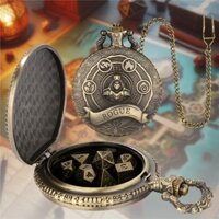 7 X Kim Loại Đa Chiều Xúc Viền Với Đồng Túi Đồng Hồ Nhập Vai Trò Chơi Dices Mặt Dây Chuyền Dây Chuyền