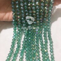 70 Hạt pha lê bánh cam 8mm đẹp giá rẻ làm vòng tay - Xanh lá nhạt - 8mm