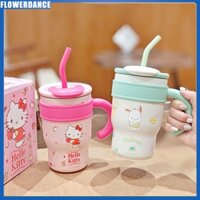 700Ml /1200Ml Cốc Rơm Sanrio Hello Kitty Bình Giữ Nhiệt Bằng Thép Không Gỉ Cách Nhiệt Cốc Tiện Dụng Dung Tích Lớn Cà Phê Có Tay Cầm Cốc Uống Nước Di Động Hoa