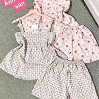 70.736 SET BỘ ĐỒ NỮ ÁO HAI DÂY BÍNH FORM RỘNG QUẦN ĐÙI CHẤT ĐŨI IN PHULL.