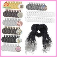 70x Mặt Dây Chuyền Khay Bộ Dụng Cụ Làm Đồ Trang Sức Vòng Cổ Tự Chế Với 70 Miếng Dây Vòng Cổ Với 70x Kính