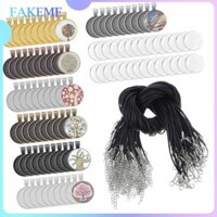 70x Mặt Dây Chuyền Khay Bộ Dụng Cụ Làm Đồ Trang Sức Vòng Cổ Tự Chế Với 70 Miếng Dây Vòng Cổ Với 70x Kính