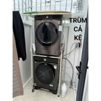 (70x77x190cm) Bạt Phủ Máy Giặt Lồng Đôi 2 Tầng Vải Dù Tổ Ong, mặt trước nhựa PVC trong suốt như hình