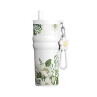 [710ML] Bình Giữ Nhiệt FLOWER COLLECTION Big Car | Inox 316 Tráng Sứ – Đáy Silicone & Charm Hoa