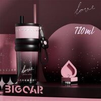 [710ML] Bình Giữ Nhiệt LOVE Big Car | Inox 316 Tráng Sứ – Đáy Silicone - Charm Hoa