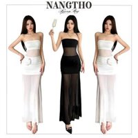 712 Đầm Nữ Body Cúp Ngực Đuôi Cá Dáng Dài Ren Lưới Mịn
