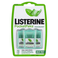72 MIẾNG NGẬM THƠM MIỆNG Listerine PocketPaks Fresh Burst / Cool Mint, 3 Hộp x 24 Miếng