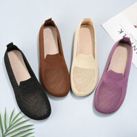 [7283 Đánh giá tích cực] Giày lưới nữ đế mềm thoáng khí cho phụ nữ lớn tuổi, giày lưới dễ xỏ cho bà