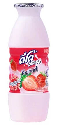 (737) DEEDO SỮA CHUA UỐNG THÁI LAN VỊ DÂU 125ML x 6CHAI, MÀU HỒNG - Chai