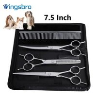 7.5 inch chải lông thú cưng bộ kéo, Nhật Bản đôi bằng thép không gỉ đuôi phẳng/răng/cong cắt kéo shair cắt tỉa Bộ
