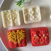 75g Tianzhizhihe Bánh cưới Khuôn bánh trung thu Bánh ngọt hình vuông Trung Quốc Điểm giải khát Bánh đậu xanh Khuôn bánh hấp Khuôn bánh năm mới Tết Trung thu Dụng cụ làm bánh